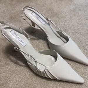 Tony Bianco Cream Pointed Slingback Heels